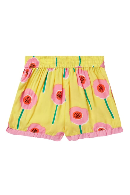 Flower Print Viscose Shorts
